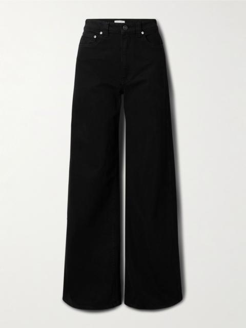 Dane high-rise wide-leg jeans Black