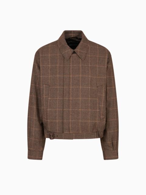 FLANNEL BLOUSON WITH A CHECK MOTIF