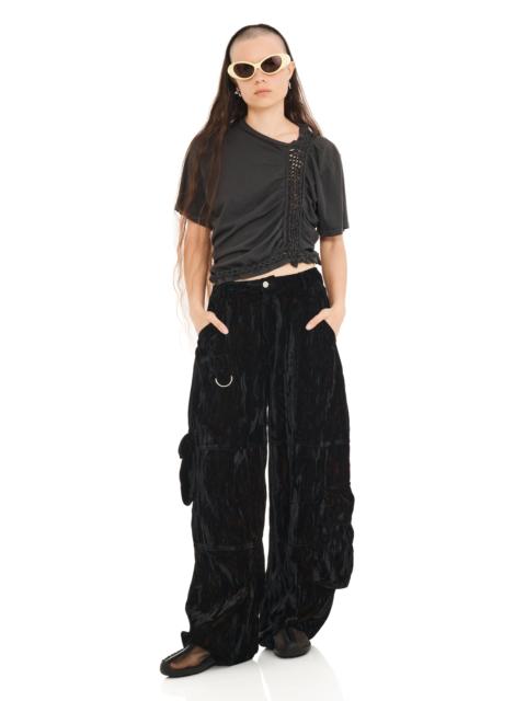 BLACK VELVET LAWN CARGO PANT