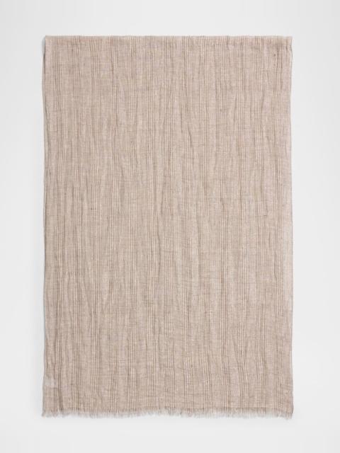Sparkling Striped Linen-Blend Scarf