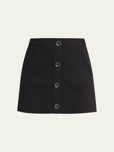 Behati Button-Front Mini Skirt