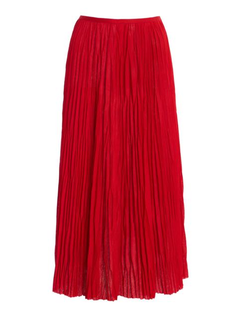 Rosalyn Pleated Jersey Skirt red