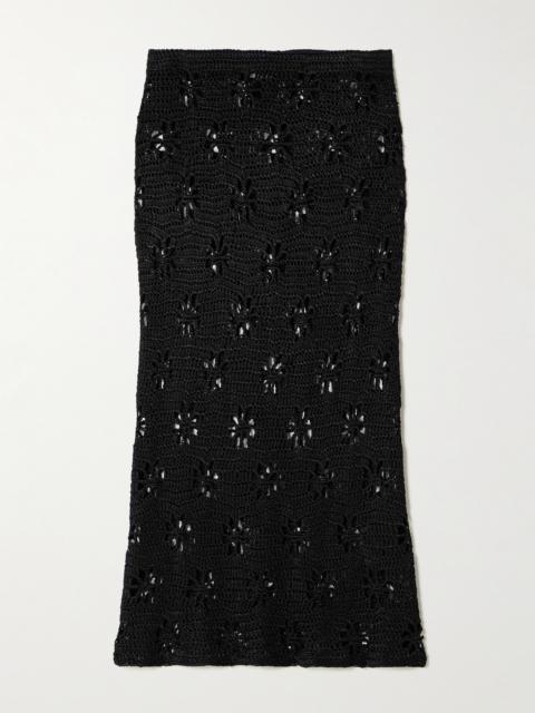 Floral Crocheted Midi Skirt