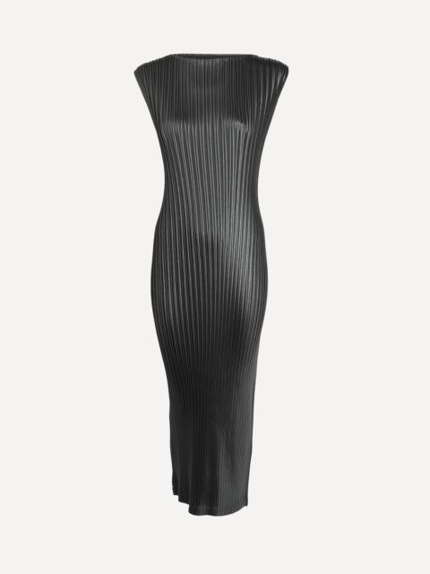 GLOSSED-METAL-PLEATS Dress