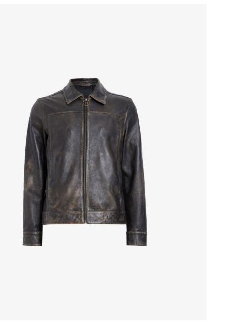 Alkan regular-fit zip-up leather jacket