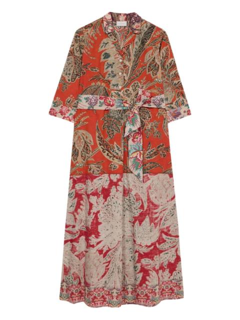 Diomedes paisley-print belted dress
