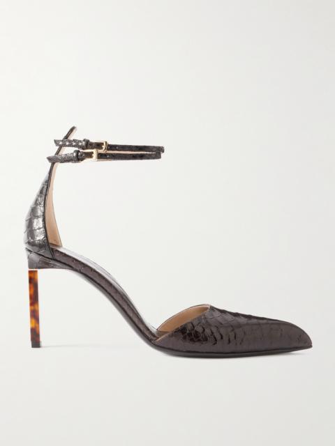 Snake-effect Leather Pumps