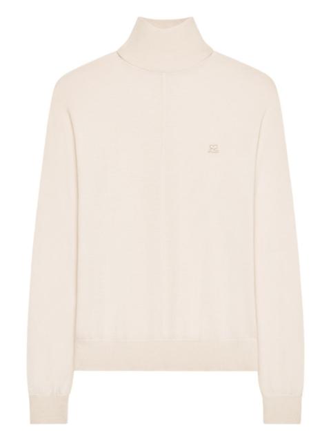 mock-neck merino wool sweater