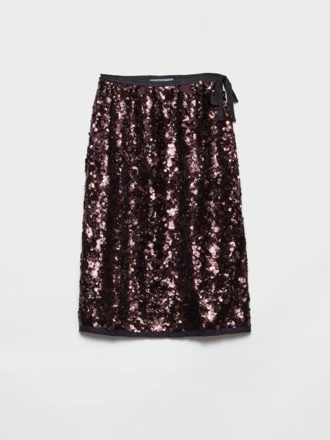 Embroidered sequin skirt