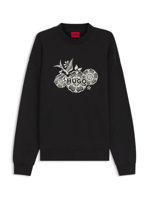 COTTON-TERRY SWEATSHIRT WITH EMBROIDERED ARTWORK