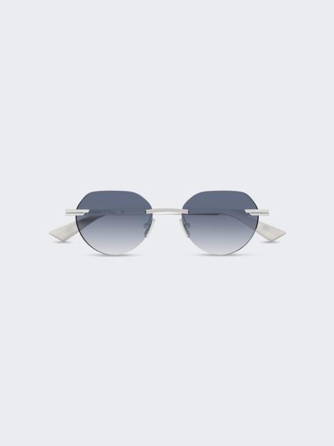Rimless Sunglasses Silver And Blue