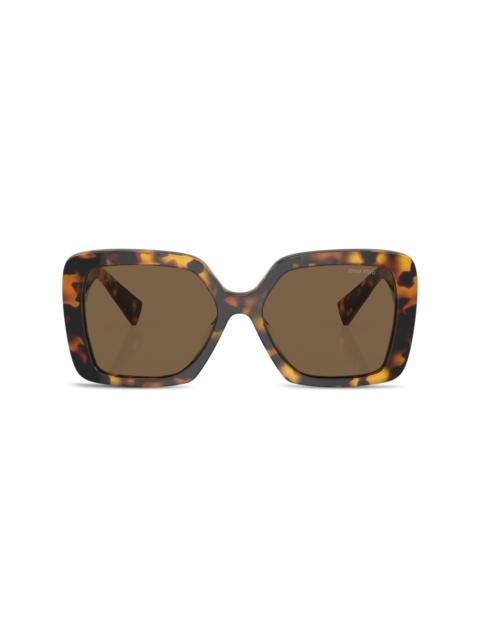 tortoiseshell-effect oversize-frame sunglasses