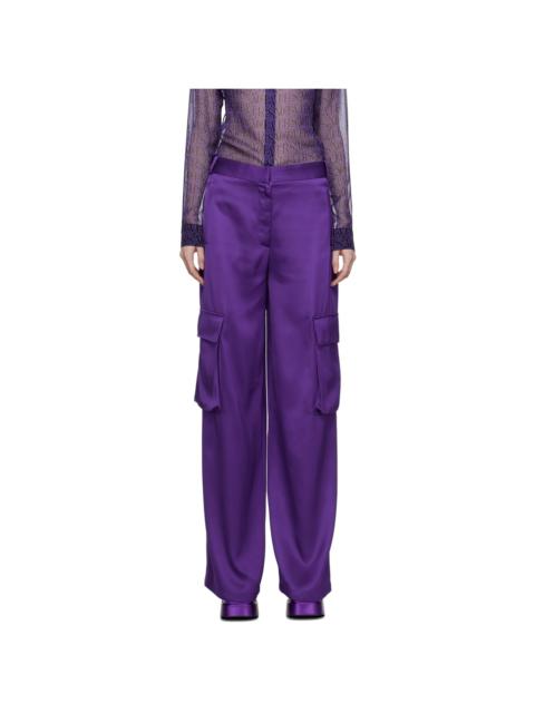 Purple Wide-Leg Trousers