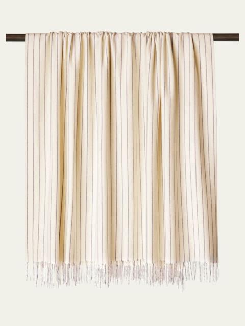 Gessato Pinstripe Cashmere Throw Blanket