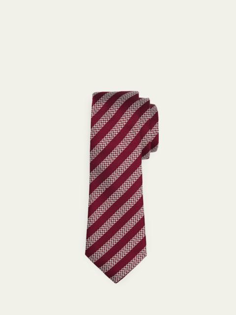 Men's Woven Stripe Silk Tie