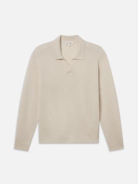 Textured Wool Cashmere Sweater in Warm White