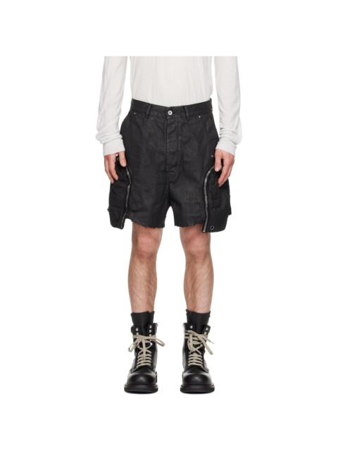 Black Temple Denim Bauhaus Shorts