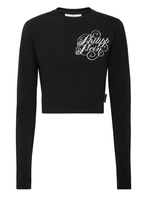 long-sleeved embroidered top