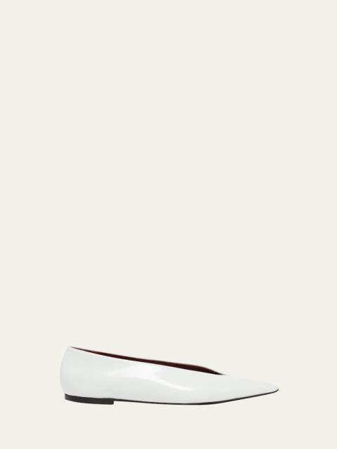 Slash Polished Leather Ballerina Flats