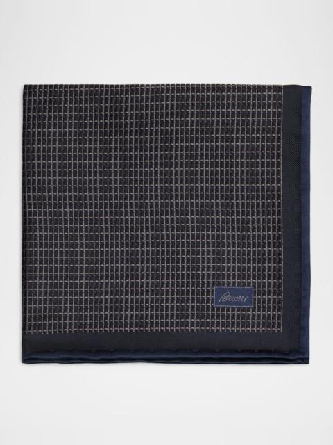 Men's Screen-Print Silk Pocket Square