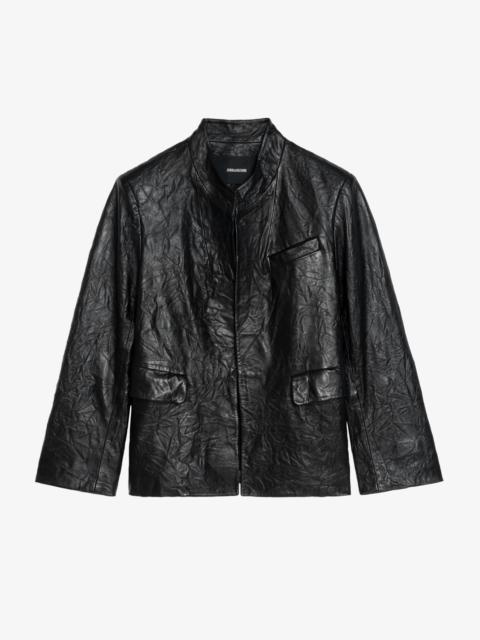 Veryn Crinkled Leather Blazer