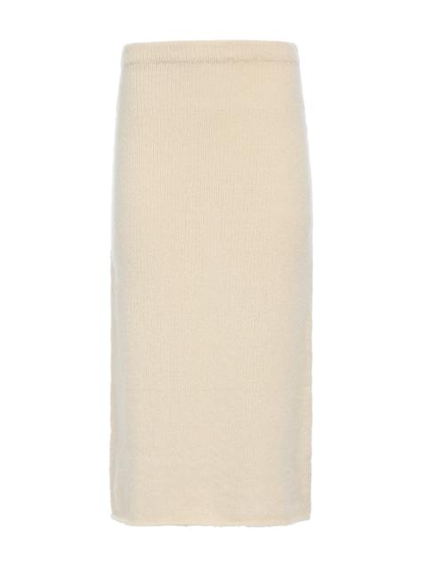 Dorcas Knit Midi Skirt in Ivory Cashmere