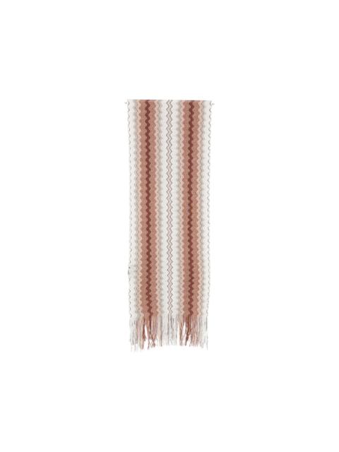 zigzag-pattern fringed scarf