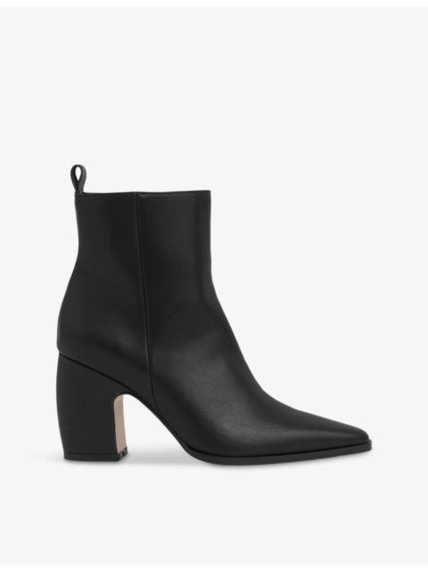Amy block-heel leather ankle boots