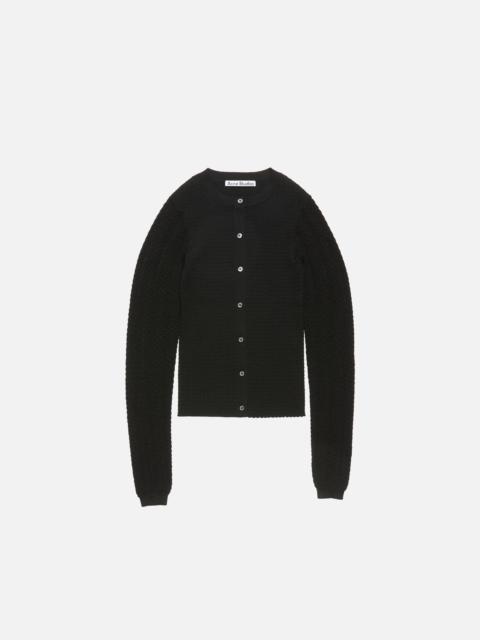 Wool ribbed cardigan - Black