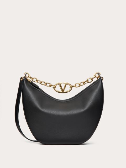 VLOGO MOON MEDIUM GRAINY CALFSKIN HOBO BAG WITH CHAIN