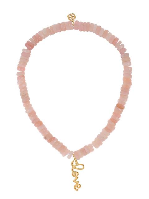 Pink Opal Heishi Mini Love Charm Bracelet