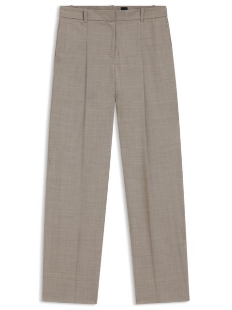 REGULAR-FIT TROUSERS IN SHARKSKIN-WEAVE STRETCH WOOL