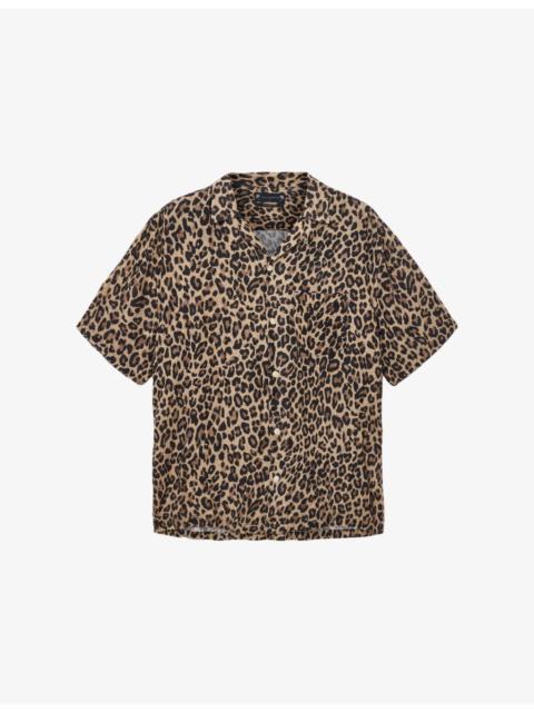 Leopardone Hawaiian-Collar Short-Sleeve Linen And Cotton-Blend Shirt