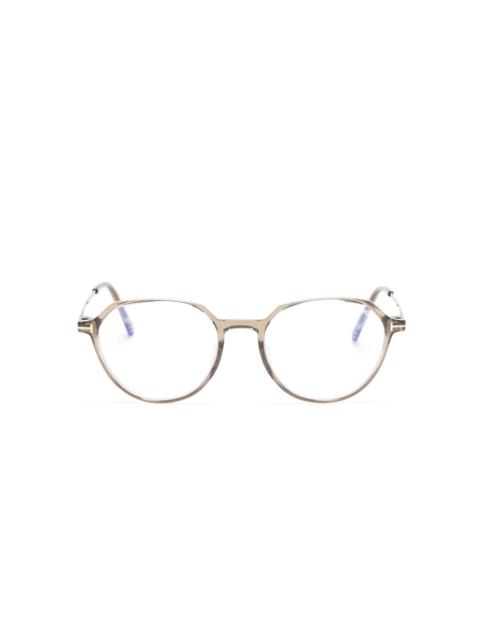 T-logo round-frame glasses