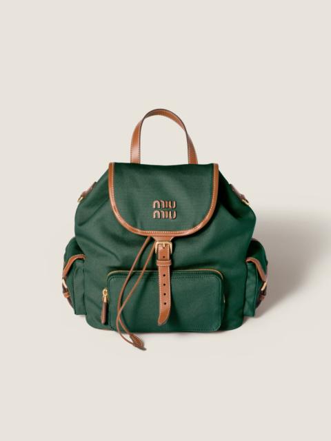 Canvas and leather backpack