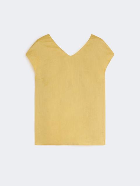 Ramie canvas blouse - BRIGHT YELLOW