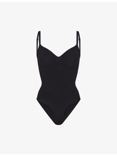 Sculpt ruched stretch-woven body