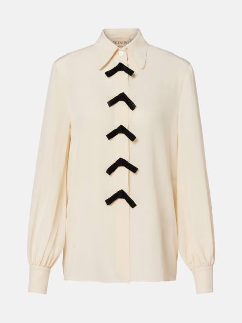 Bow-detail silk crêpe de chine blouse