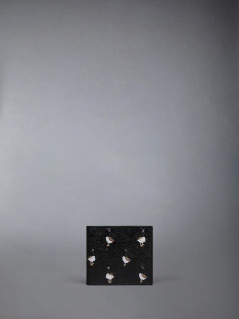 PEBBLE GRAIN GOOSE EMBROIDERY BILFOLD