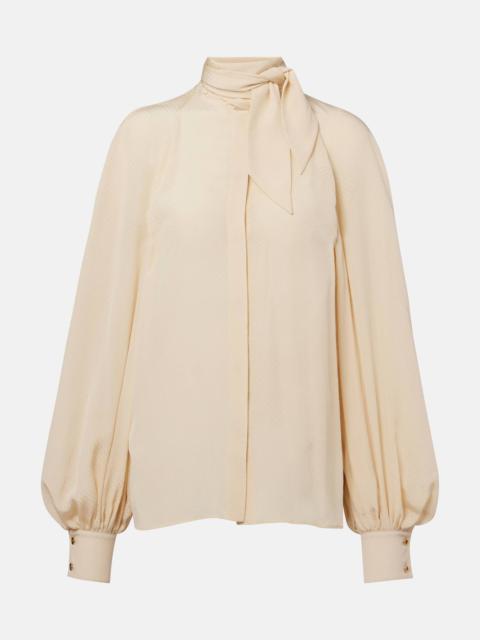 Valmy tie-neck silk blouse