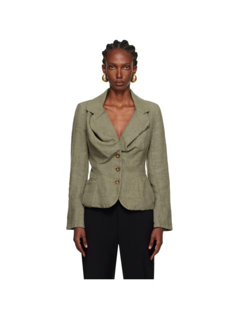 Khaki Drunken Blazer
