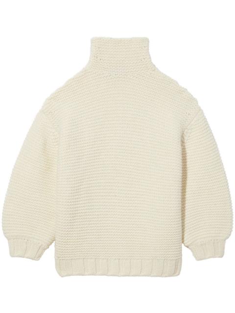 roll-neck chunky-knit jumper