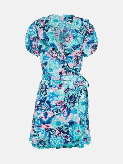 Aude printed wrap minidress