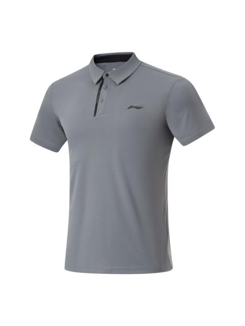 Li-Ning Logo Training Polo Shirt 'Grey' APLU119-4