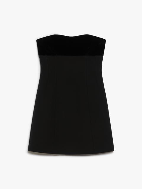 TRANI Bustier minidress in velvet and sablé