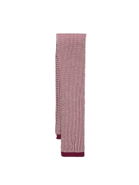 striped knitted wool scarf
