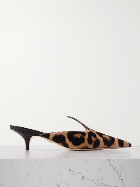 Dorye leopard-print calf hair mules Leopard print