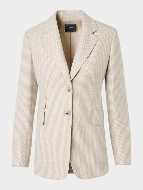 Arie Cashmere Pepita Houndstooth Single-Breasted Jacket
