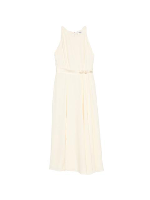 gathered midi dress