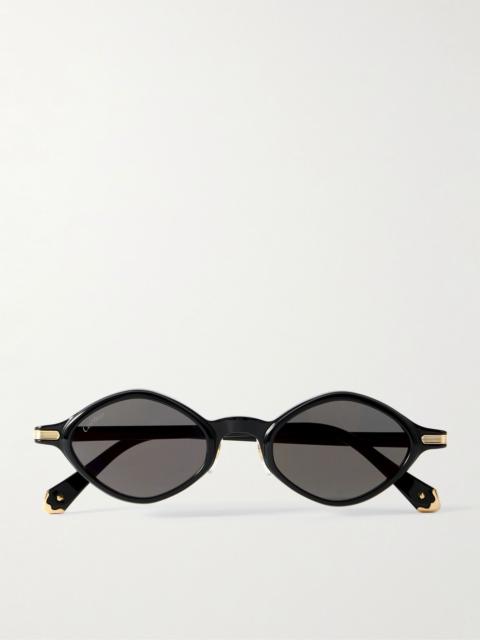 Signature round-frame acetate sunglasses Black